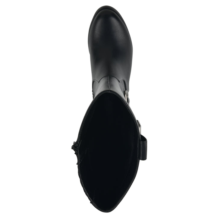 Calzone Tall Boot - Black Faux Leather
