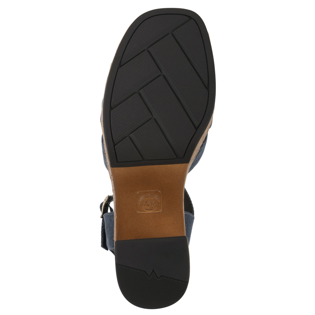 Barista Heel - Denim Blue Fabric