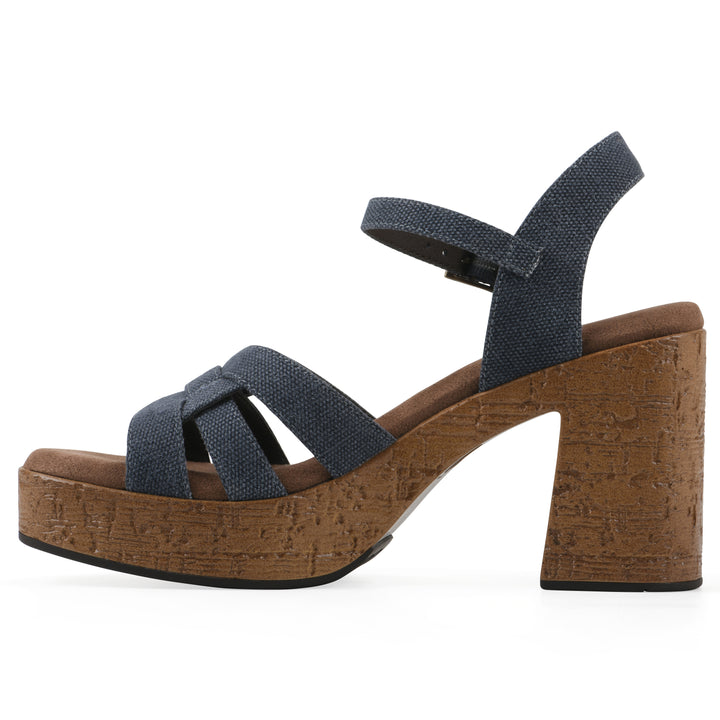 Barista Heel - Denim Blue Fabric