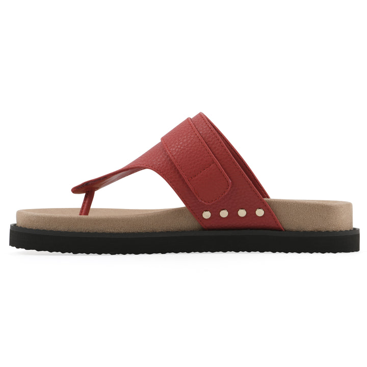 Malabar Footbeds Sandal - Red Faux Leather