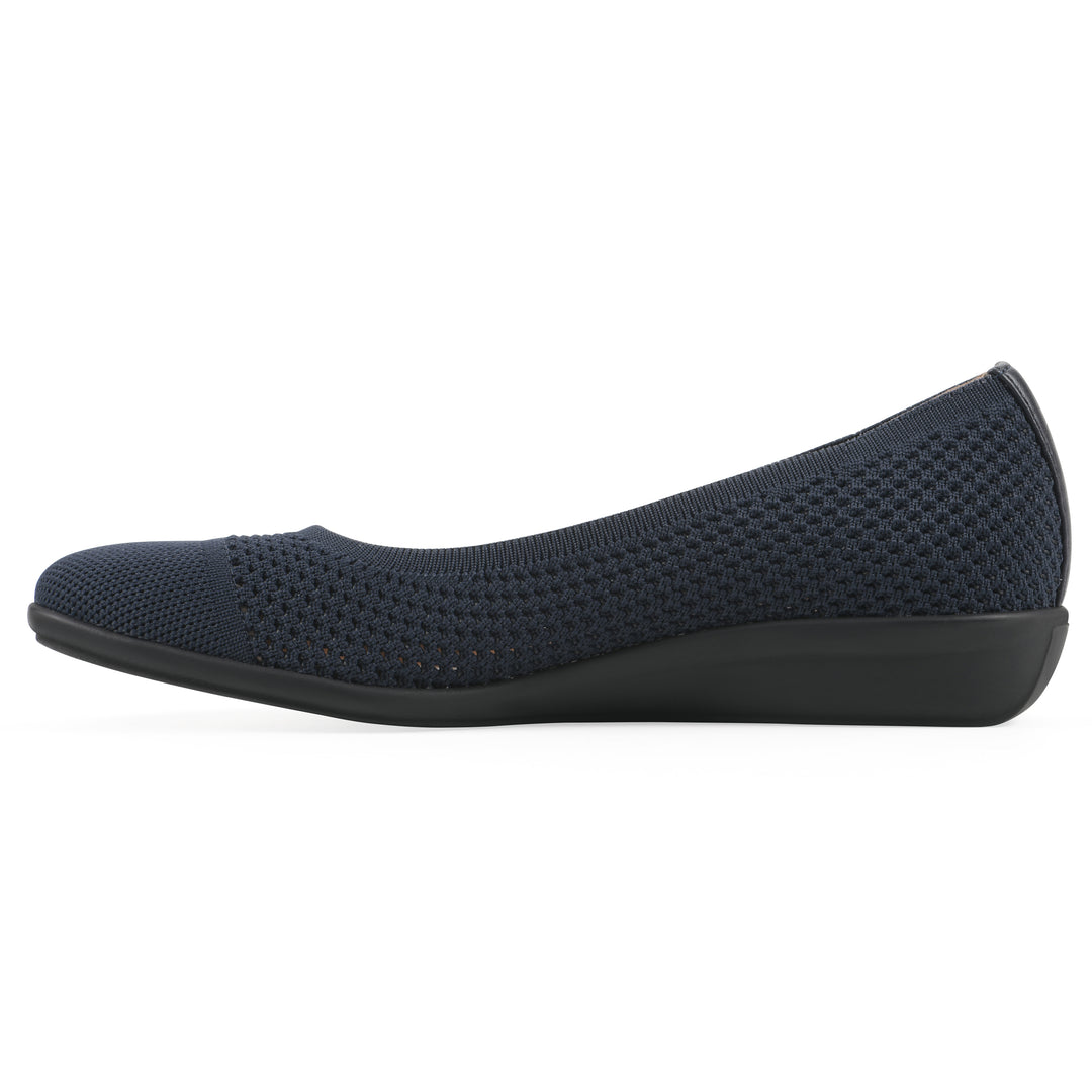 Florian Flat - Navy Knit Fabric