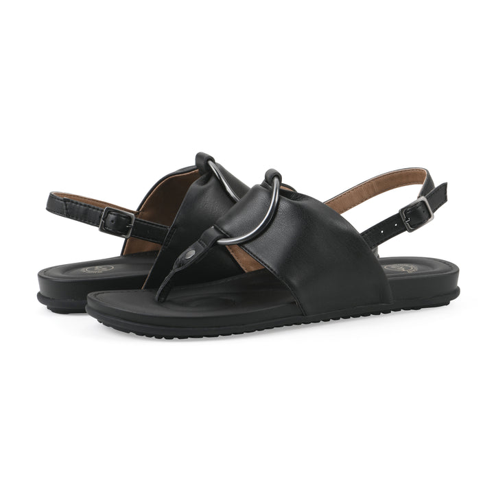 Alicorn Sandal - Black Faux Leather
