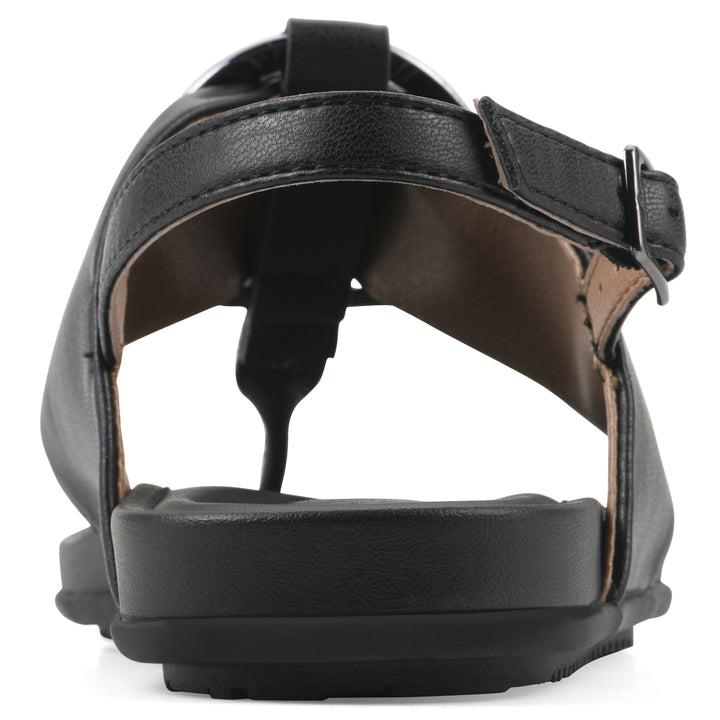 Alicorn Sandal - Black Faux Leather