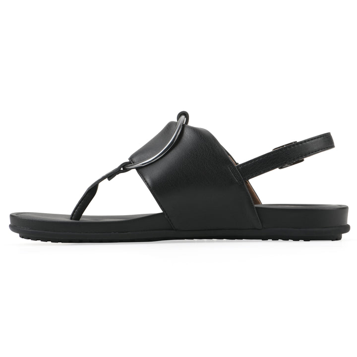 Alicorn Sandal - Black Faux Leather
