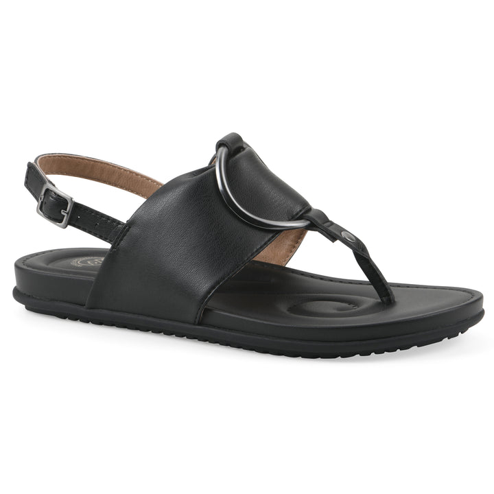 Alicorn Sandal - Black Faux Leather