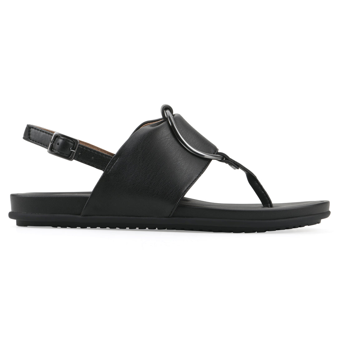 Alicorn Sandal - Black Faux Leather