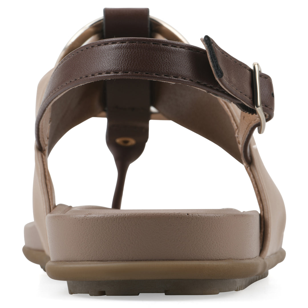 Alicorn Sandal - Natural with Mid Brown Faux Leather