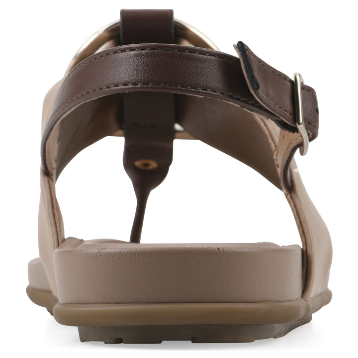 Alicorn Sandal - Natural with Mid Brown Faux Leather