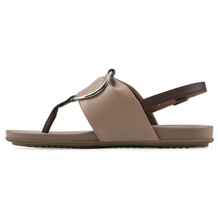 Alicorn Sandal - Natural with Mid Brown Faux Leather