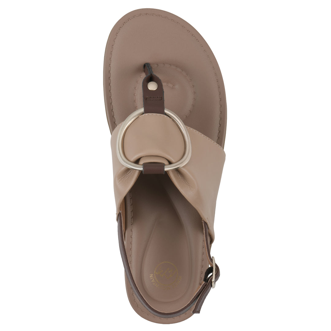 Alicorn Sandal - Natural with Mid Brown Faux Leather