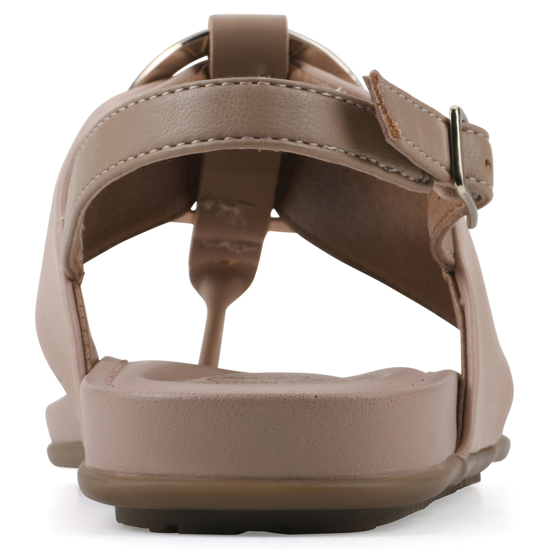 Alicorn Sandal - Blush with Natural Faux Leather