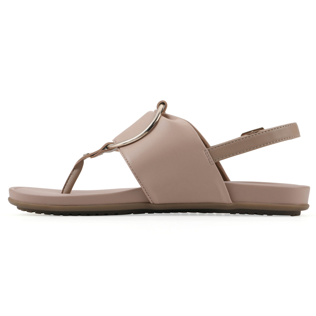 Alicorn Sandal - Blush with Natural Faux Leather