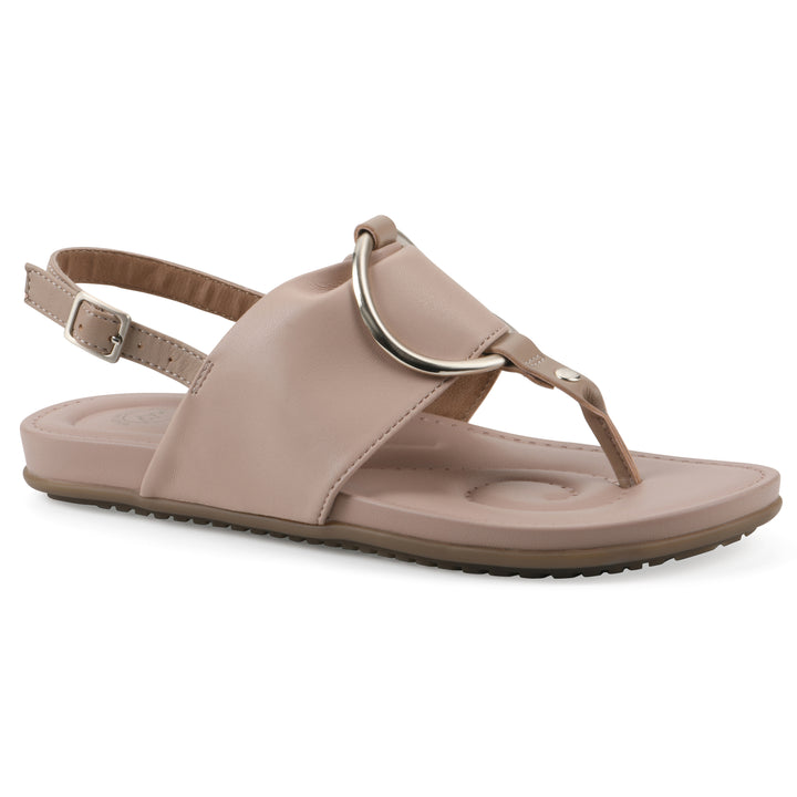 Alicorn Sandal - Blush with Natural Faux Leather