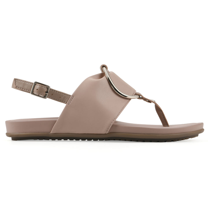 Alicorn Sandal - Blush with Natural Faux Leather