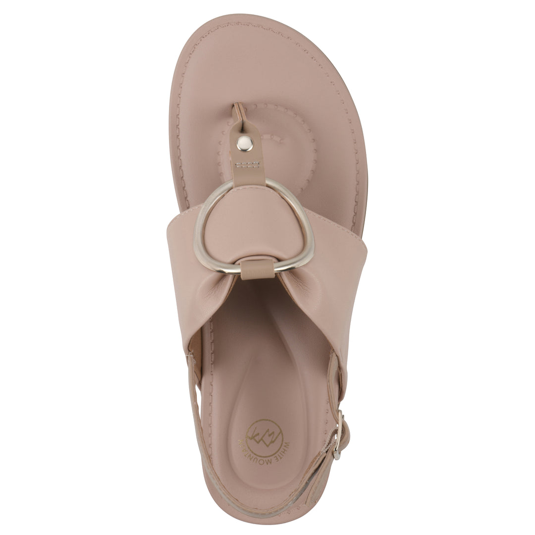 Alicorn Sandal - Blush with Natural Faux Leather