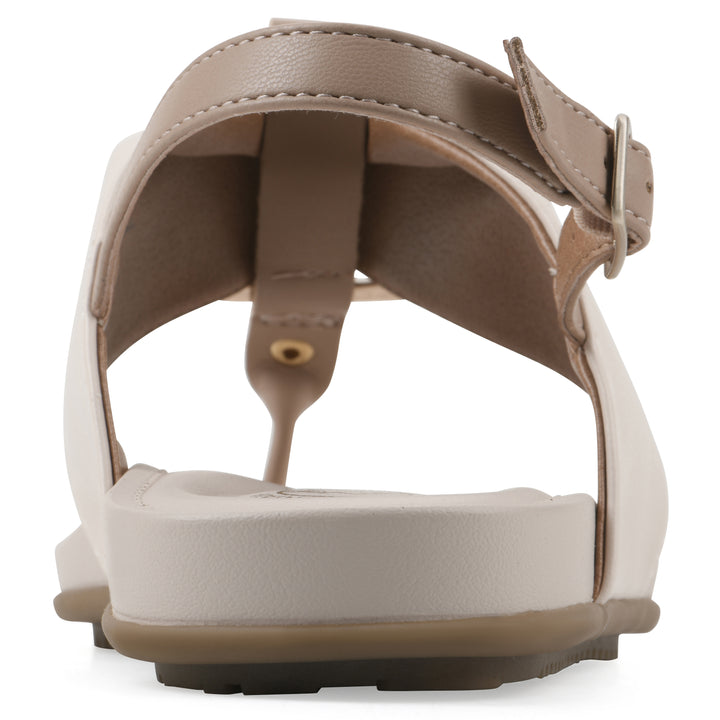 Alicorn Sandal - Cream with Natural Faux Leather