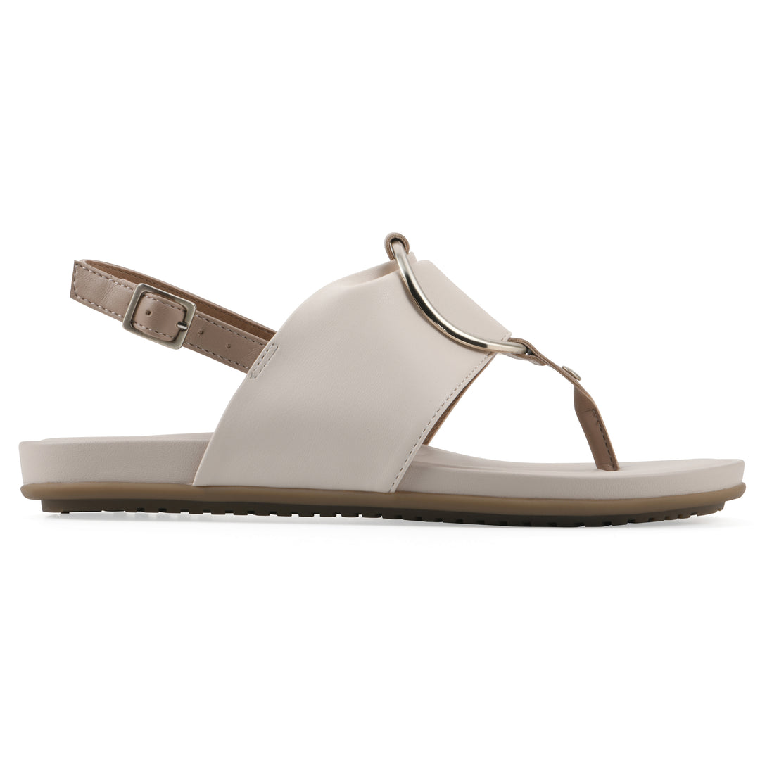 Alicorn Sandal - Cream with Natural Faux Leather