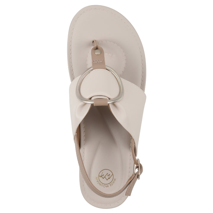 Alicorn Sandal - Cream with Natural Faux Leather