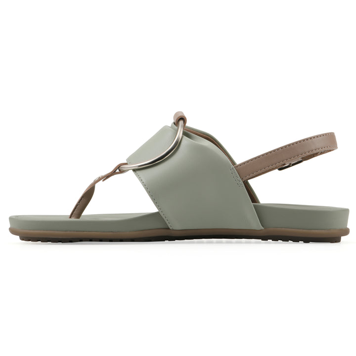 Alicorn Sandal - Sage with Natural Faux Leather