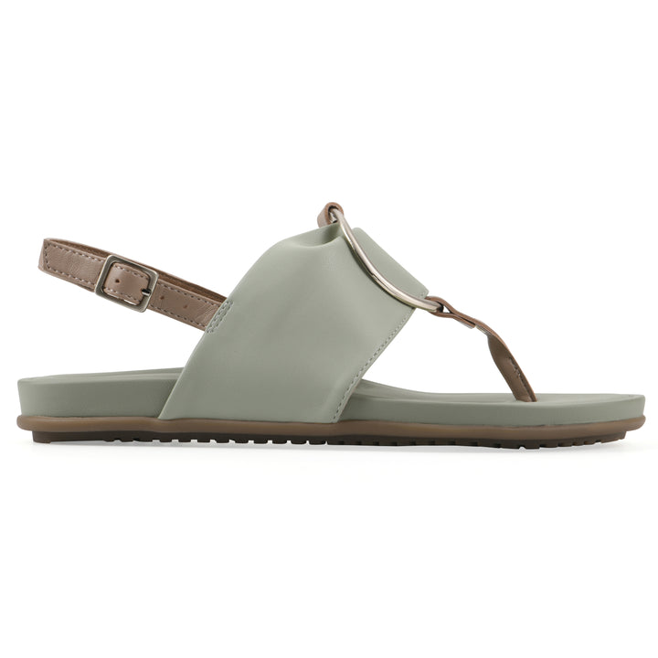 Alicorn Sandal - Sage with Natural Faux Leather