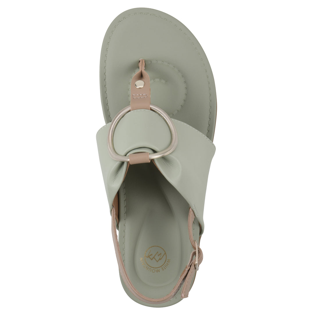 Alicorn Sandal - Sage with Natural Faux Leather