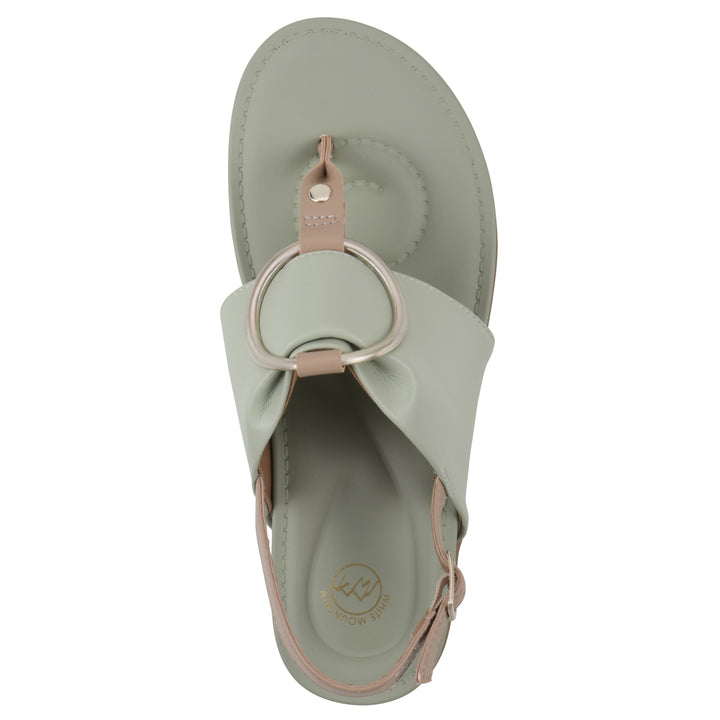 Alicorn Sandal - Sage with Natural Faux Leather