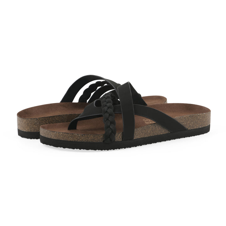 Halogen Footbeds Sandal - Black Leather