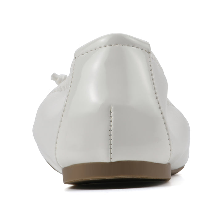 Sunnyside II Flat - White & White Patent Multi