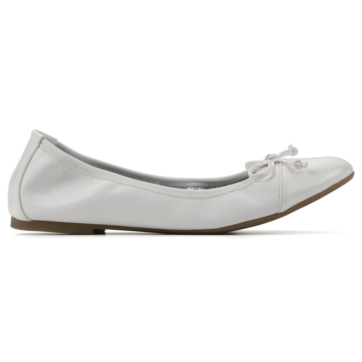 Sunnyside II Flat - White & White Patent Multi