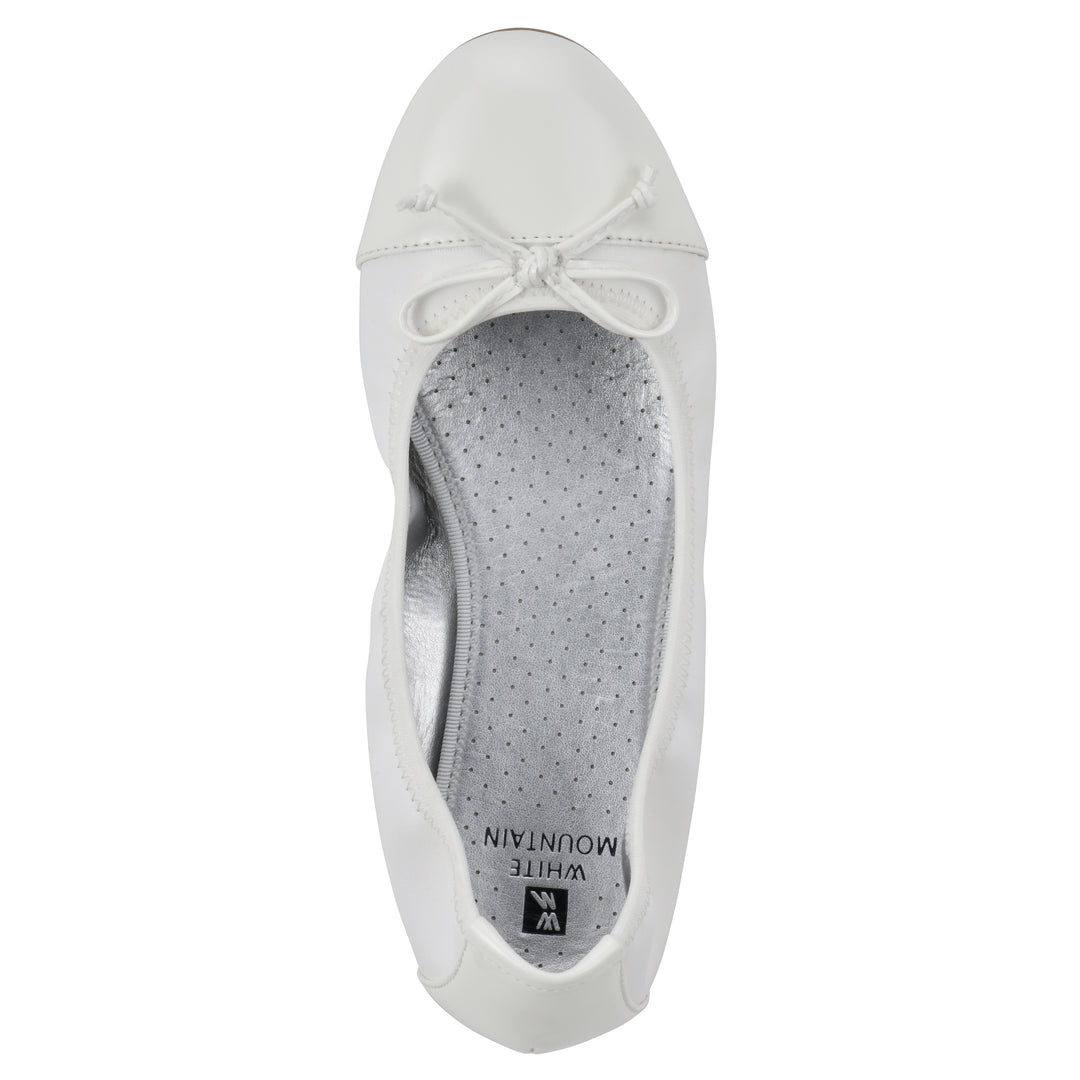 Sunnyside II Flat - White & White Patent Multi