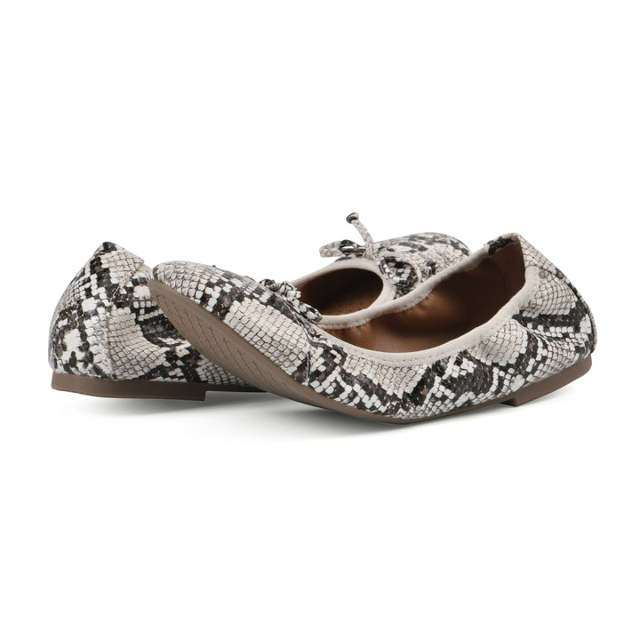 Sunnyside II Flat - Natural Snake Print Faux Leather