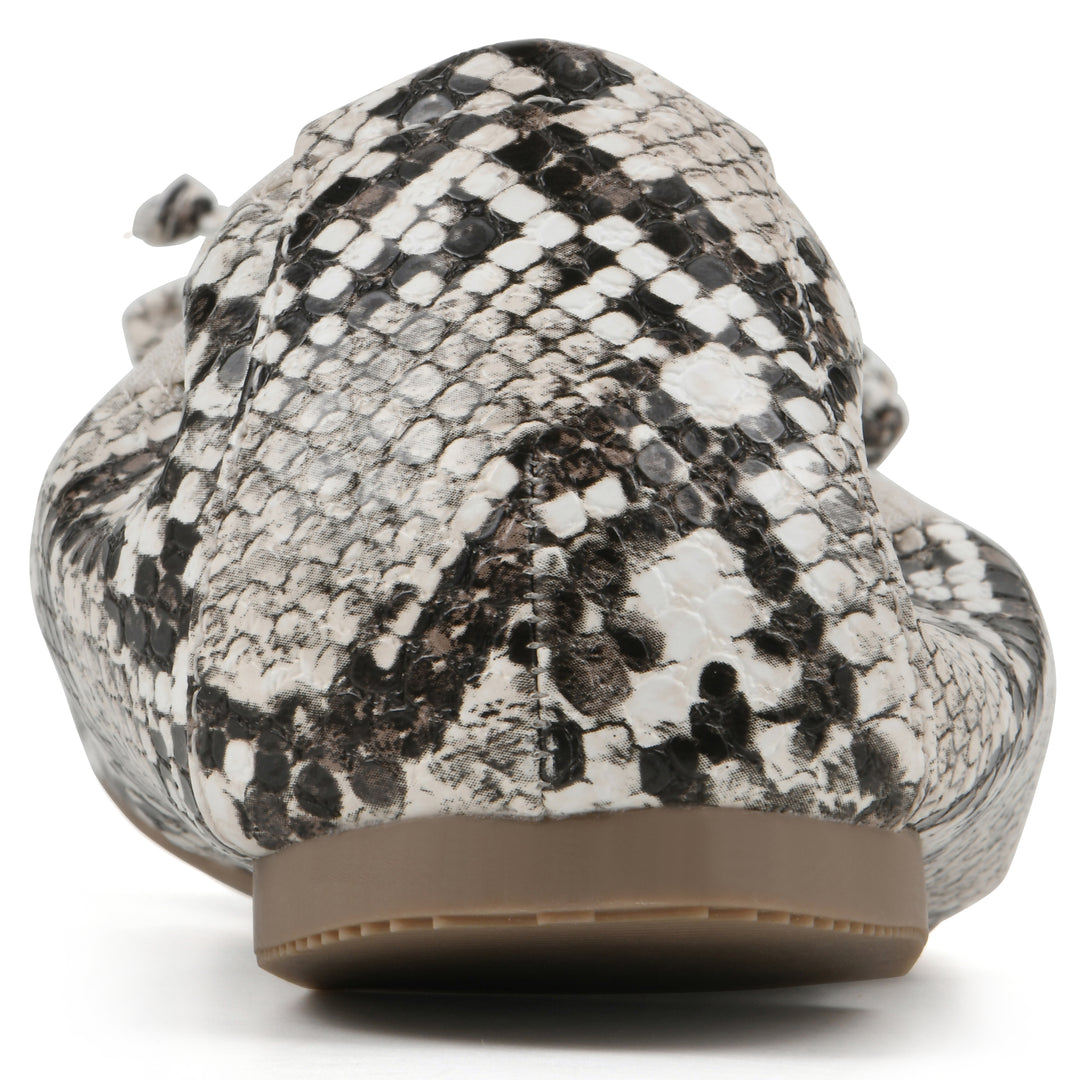 Sunnyside II Flat - Natural Snake Print Faux Leather