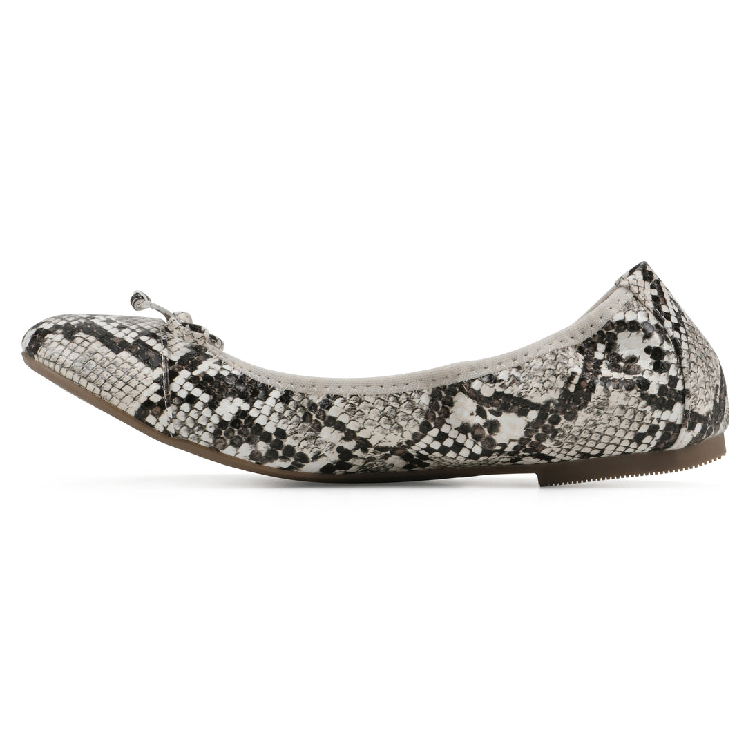 Sunnyside II Flat - Natural Snake Print Faux Leather