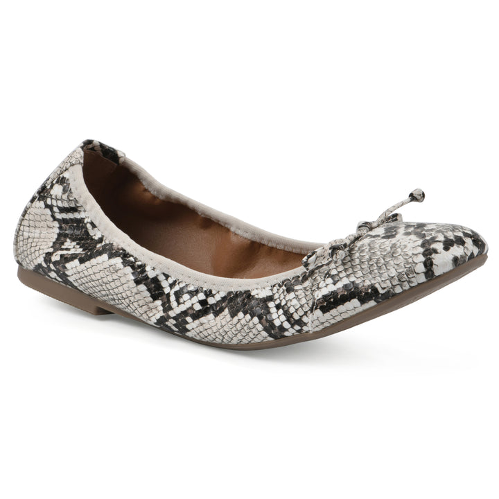 Sunnyside II Flat - Natural Snake Print Faux Leather