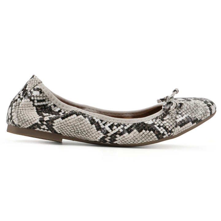 Sunnyside II Flat - Natural Snake Print Faux Leather
