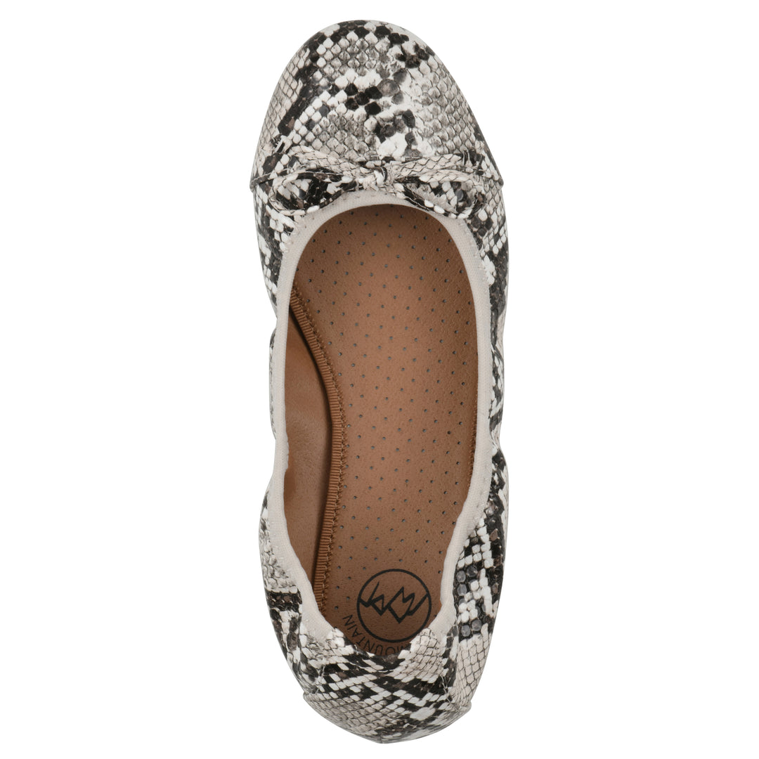 Sunnyside II Flat - Natural Snake Print Faux Leather